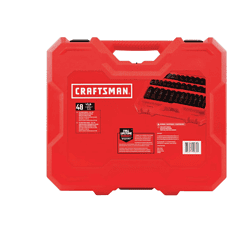 CRAFTSMAN CMMT16548 48-Piece Standard (SAE) and Metric Combination 1/2-in Drive Set 6-Point Impact Socket Set