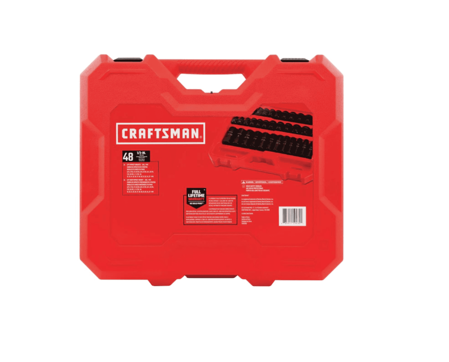 CRAFTSMAN CMMT16548 48-Piece Standard (SAE) and Metric Combination 1/2-in Drive Set 6-Point Impact Socket Set
