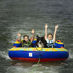 Body Glove Bayside 2 Person Yellow Water Skiing Inflatable Towable Tube