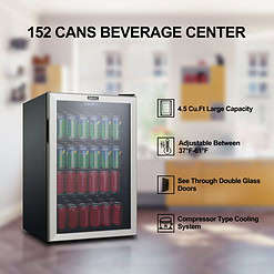 Galanz 4.5 Cu ft 152 Can Beverage Center Mini Fridge