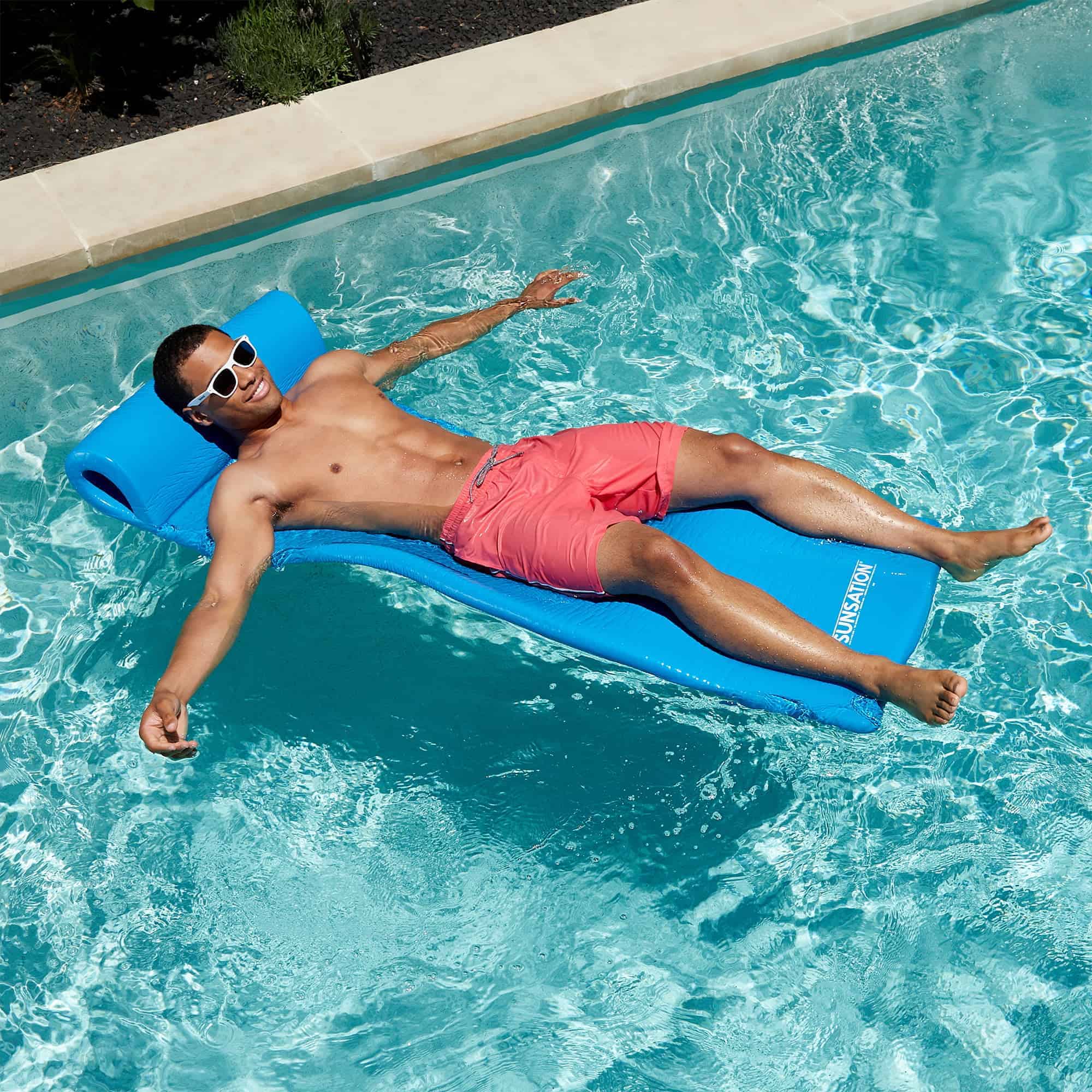 TRC Recreation Sunsation 1.75" Thick Foam Pool Lounge Float, Bahama Blue