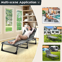 Docred 4-Fold Sleeping Cots for Adults, Folding Chaise Lounge Chairs Outdoor, Portable Folding Bed Cot Lounge Chair