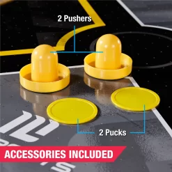 MD Sports Air Hockey Game Table, Overhead Electronic Scorer, Black/Yellow, 54" x 27" x 32"