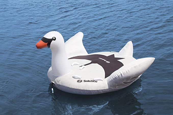 Solstice Swan Waterskiing Towable Inflatable Raft, 1-2 Persons