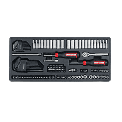 CRAFTSMAN CMMT45938 308-Piece Standard (SAE) and Metric Combination Polished Chrome Mechanics Tool Set (1/4-in; 3/8-in)
