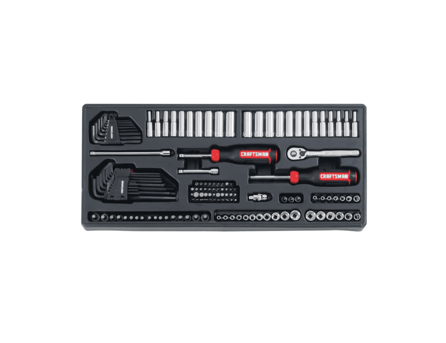 CRAFTSMAN CMMT45938 308-Piece Standard (SAE) and Metric Combination Polished Chrome Mechanics Tool Set (1/4-in; 3/8-in)