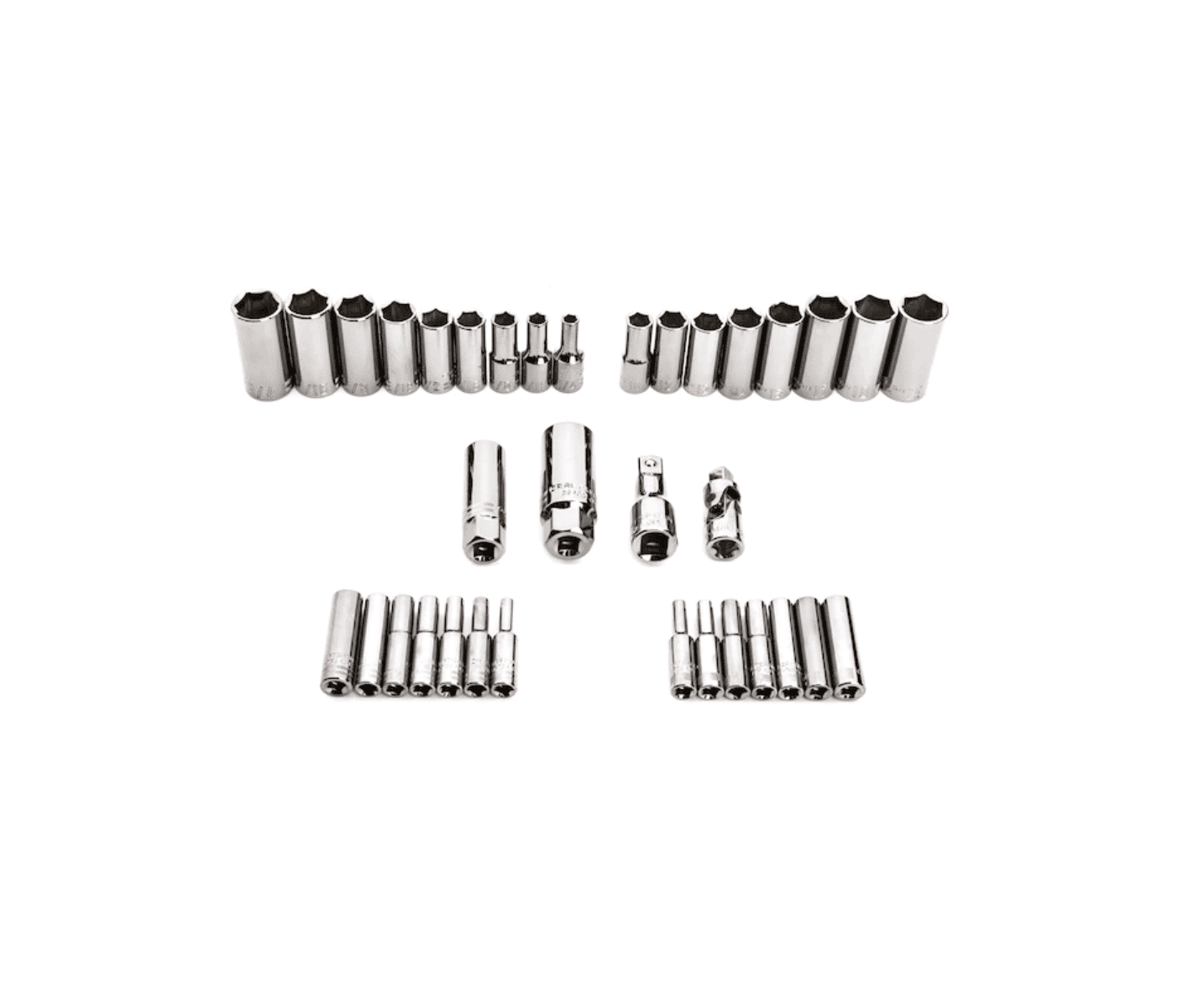 CRAFTSMAN CMMT12035 150-Piece Standard (SAE) and Metric Combination Gunmetal Chrome Mechanics Tool Set (1/4-in; 3/8-in)
