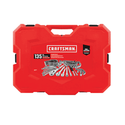 CRAFTSMAN CMMT12024 135-Piece Standard (SAE) and Metric Combination Polished Chrome Mechanics Tool Set (1/4-in; 3/8-in; 1/2-in;)