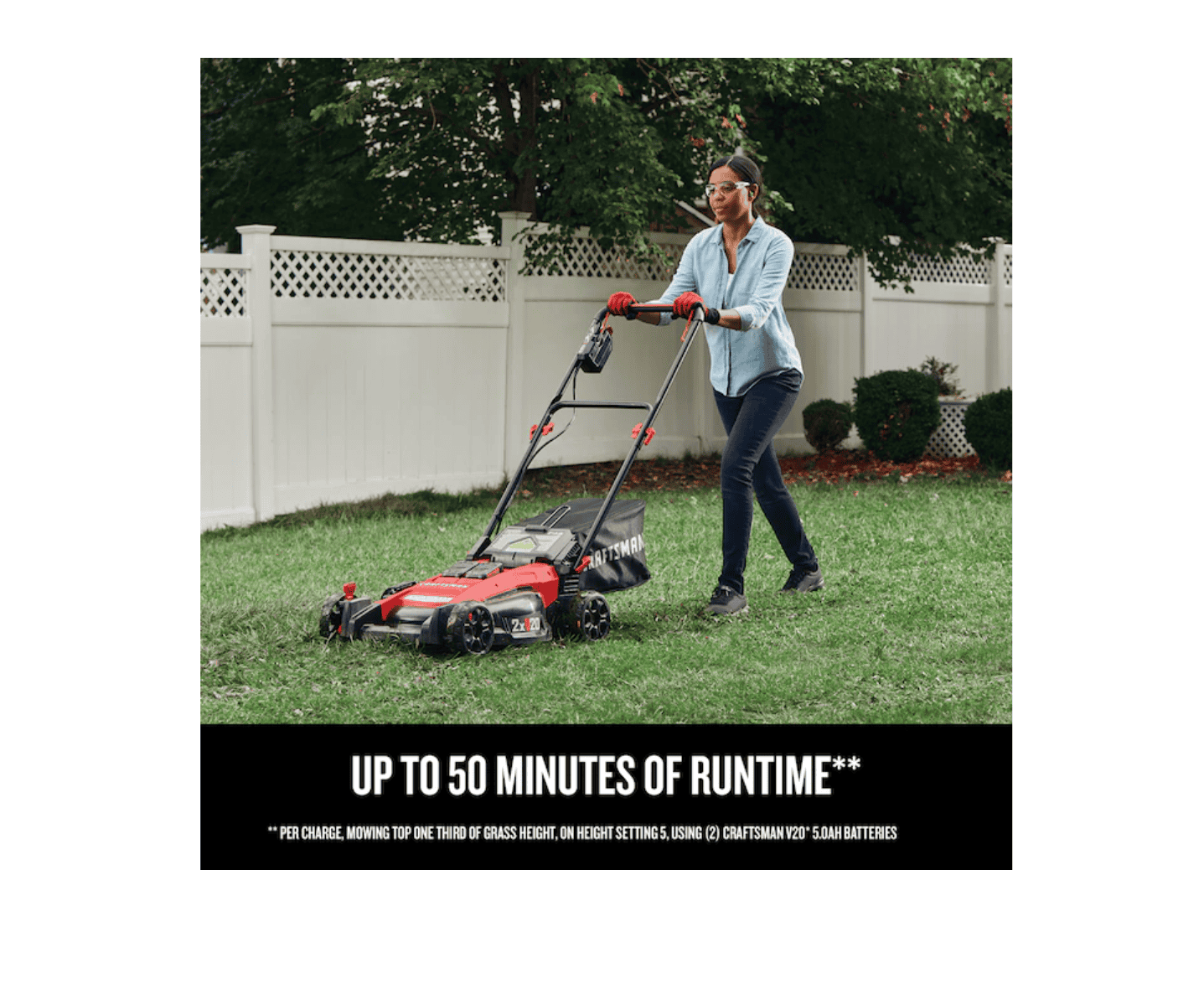 CRAFTSMAN CMCMW220P2 V20 20-volt Max Brushless 20-in Push Cordless Electric Lawn Mower 5 Ah (Battery & Charger Included)