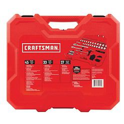 CRAFTSMAN 105-Piece Standard (SAE) and Metric Combination Polished Chrome Mechanics Tool Set with Hard Case