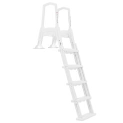 XtremepowerUS Deluxe Above Ground In-Pool Swimming Pool Ladder Incline Pool Step Adjustable Ladder (48" - 52"), White
