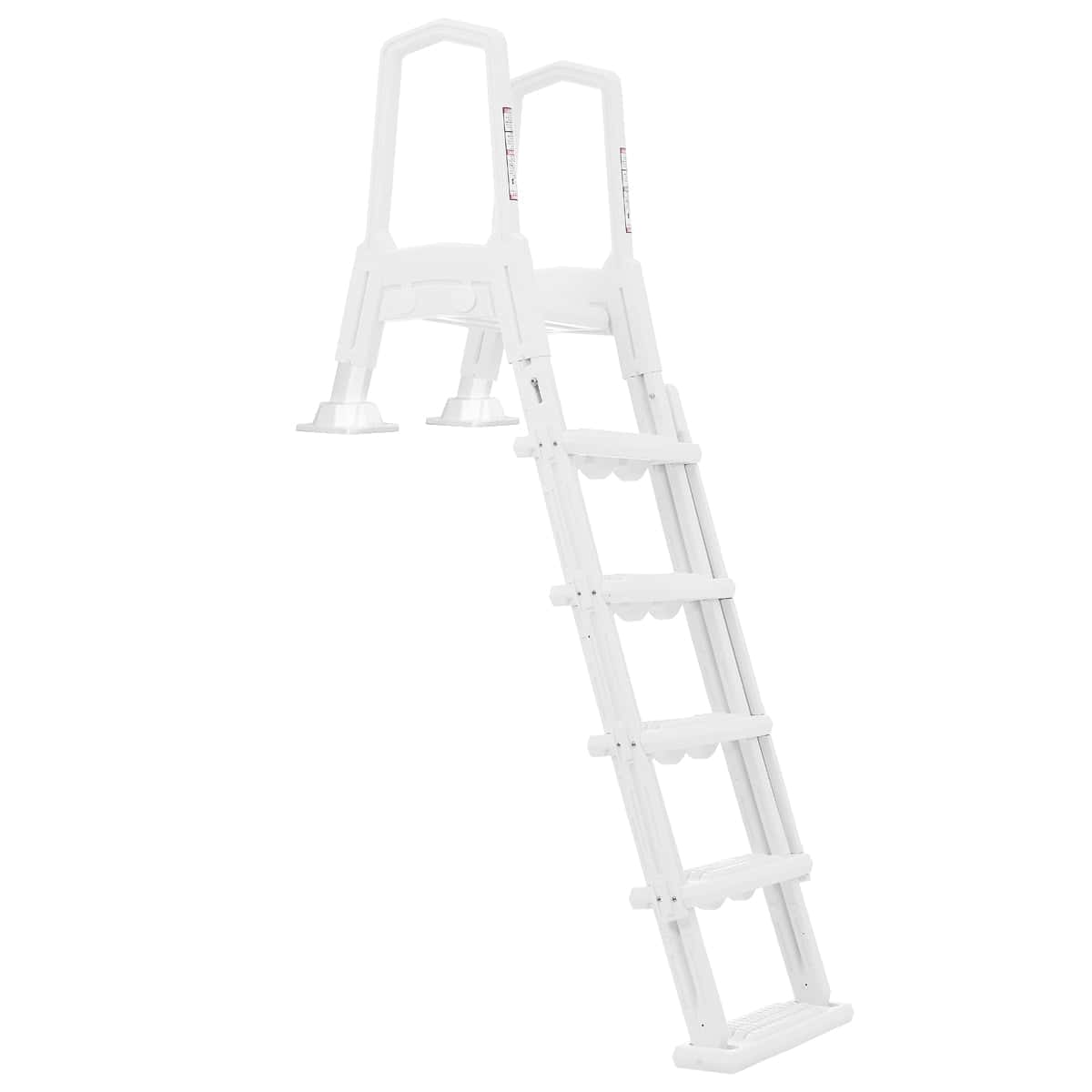 XtremepowerUS Deluxe Above Ground In-Pool Swimming Pool Ladder Incline Pool Step Adjustable Ladder (48" - 52"), White