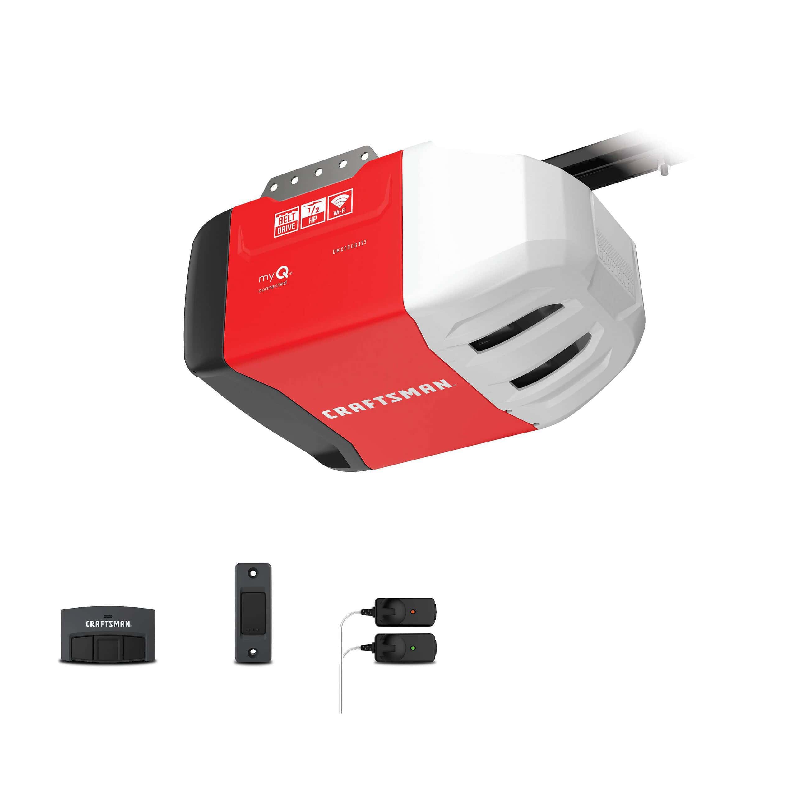 CRAFTSMAN 1/2-HP myQ Smart Belt Drive Garage Door Opener Wi-fi Compatibility