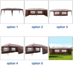 UBesGoo Easy Pop Up Canopy Party Tent, Coffee Brown with 4 Removable Sidewalls 10-Feet x 20-Feet