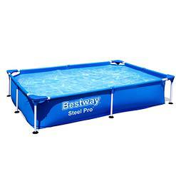 Bestway Steel Pro 87" x 59" x 17" Rectangular Above Ground Swimming Pool