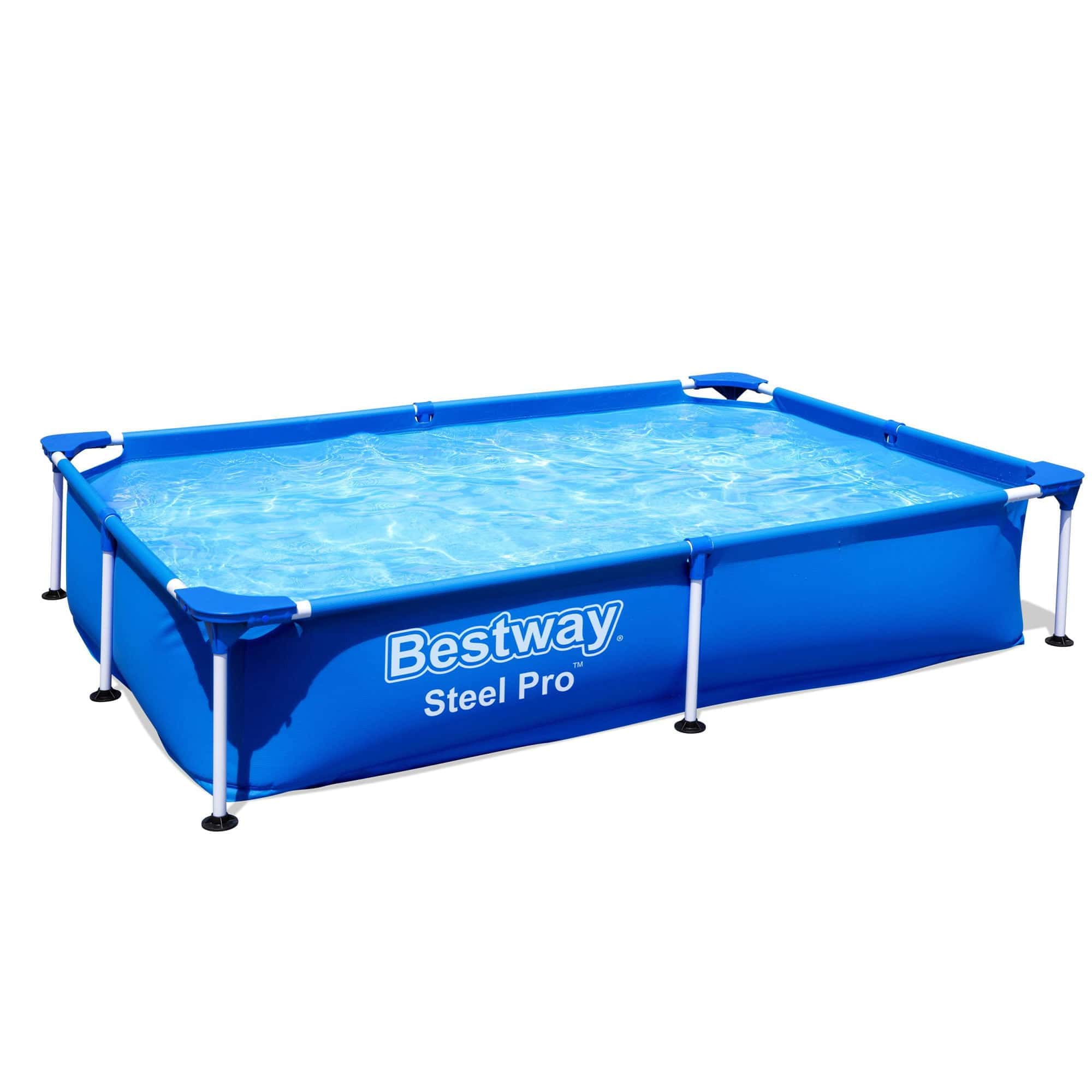 Bestway Steel Pro 87" x 59" x 17" Rectangular Above Ground Swimming Pool