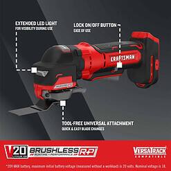 CRAFTSMAN Cordless Brushless 20-volt Max Variable Speed Oscillating Multi-Tool
