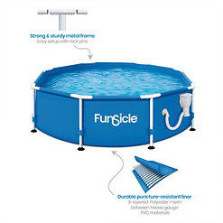 Funsicle 8ft x 30in Round Activity Above Ground Pool with SkimmerPlus Filter Pump, Age 6 & up