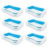 Intex Swim Center 198 Gallon Inflatable Family Swimming Pool, Blue (6 Pack)
