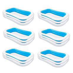 Intex Swim Center 198 Gallon Inflatable Family Swimming Pool, Blue (6 Pack)