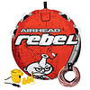 Airhead Rebel 54 In. 1 Person Durable Red Towable Tube Kit with Rope and 12V Pump
