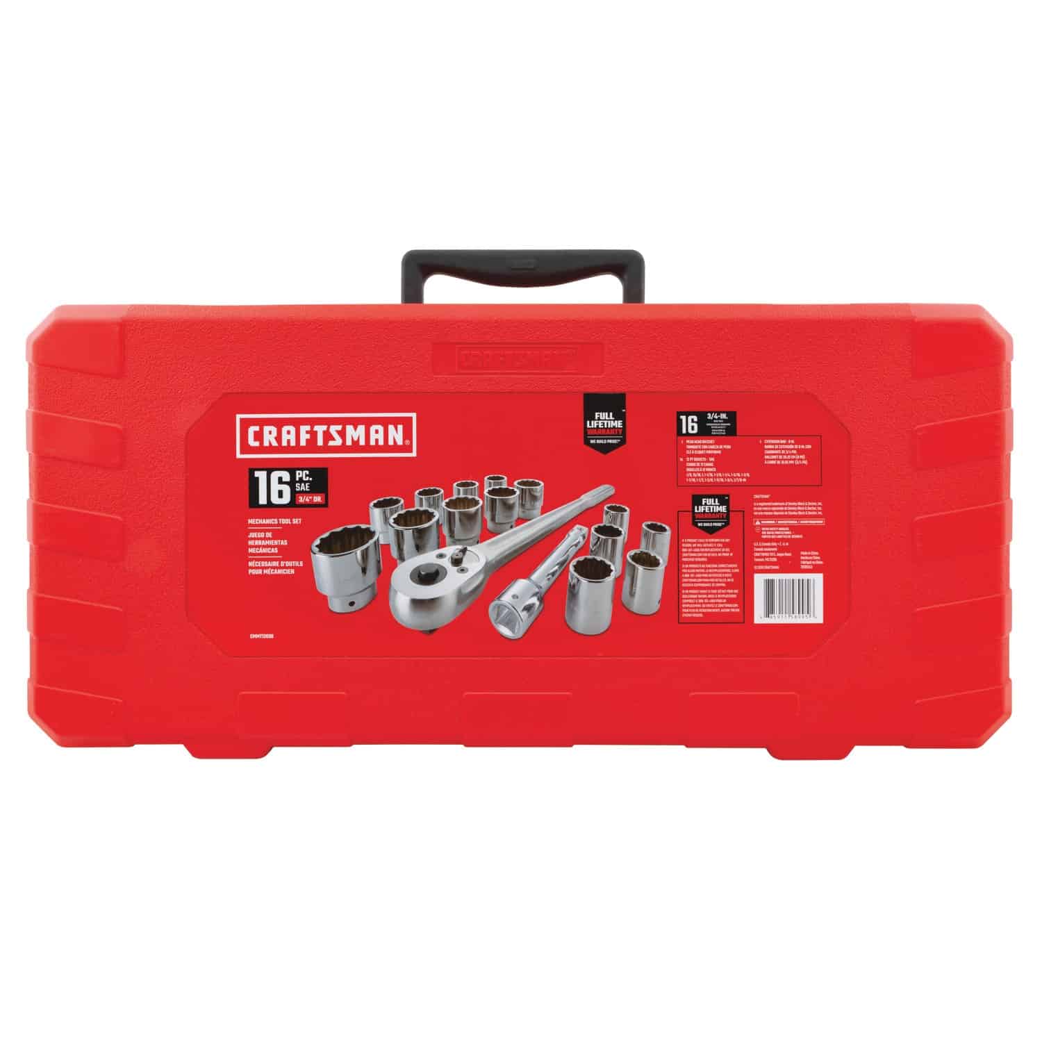 CRAFTSMAN 16-Piece Standard (SAE) 3/4-in Drive 12-point 3/4-in Shallow Socket Set