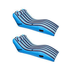 Aqua Key West Ultra Cushioned Comfort Lounge Pool Float w/ Pillow (2 Pack)