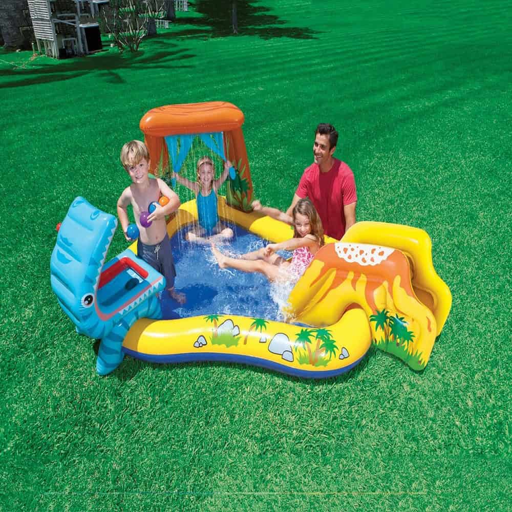 Dinosaur Play Center Inflatable Kids Set Swimming Pool 8ft x 6.25ft x 43in