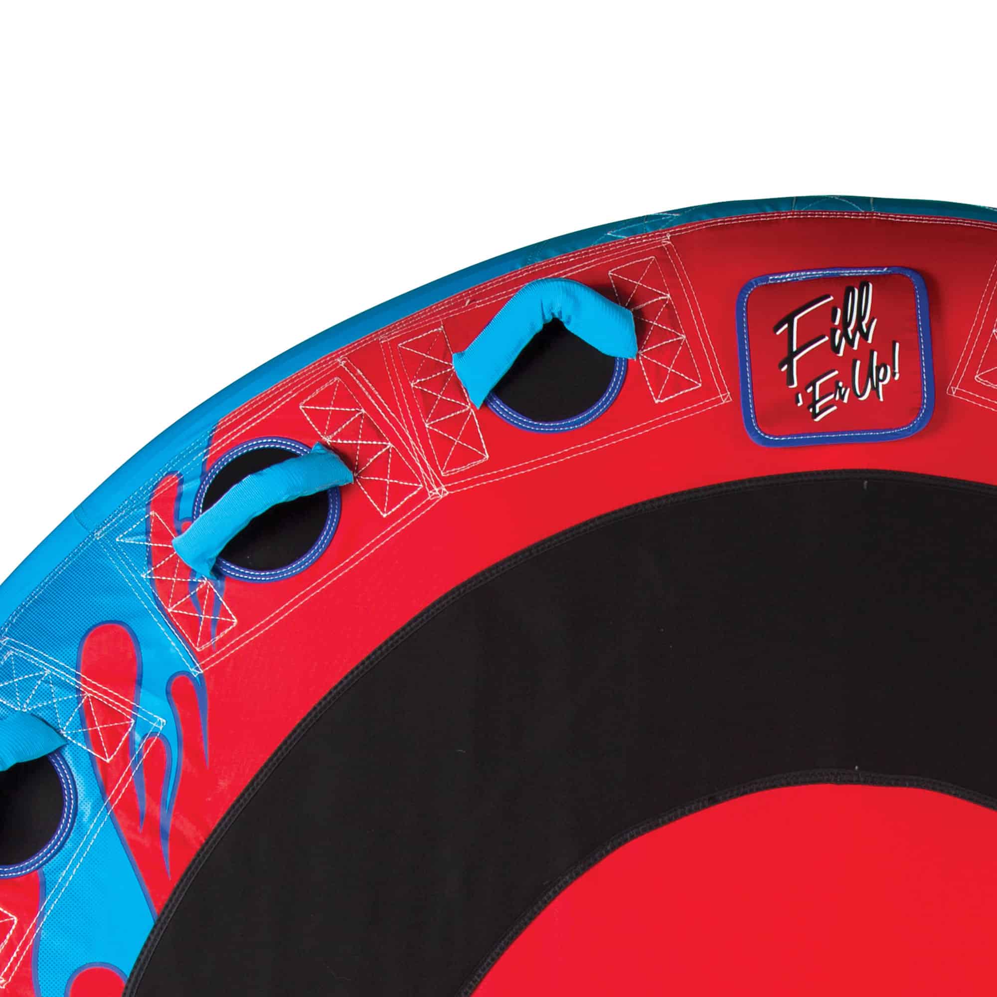 Connelly Cruzer 3 Person Soft Top Inflatable Towable Inner Tube, Blue & Red