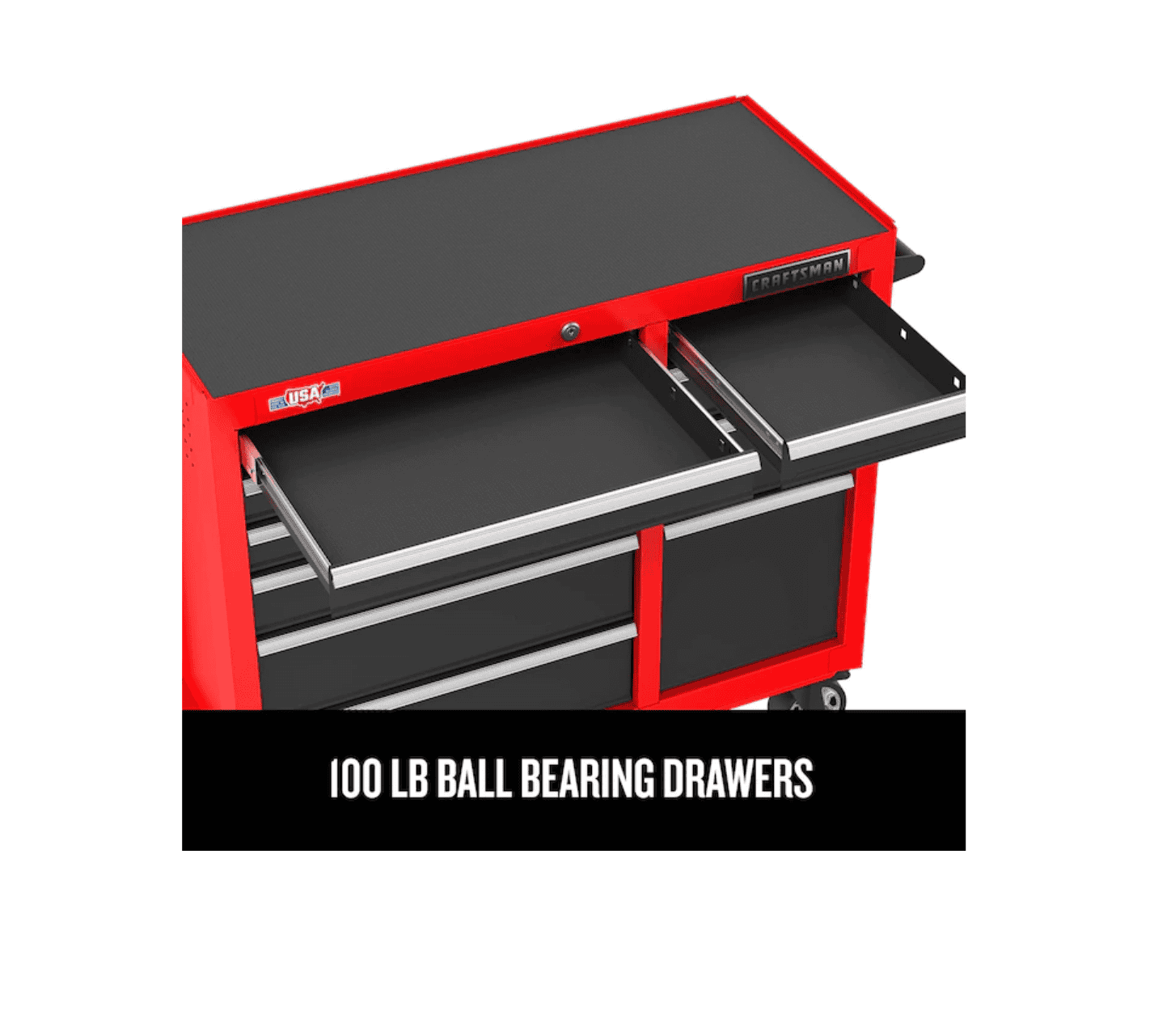 CRAFTSMAN CMST98273RB 2000 Series 52-in W x 37.5-in H 10-Drawer Steel Rolling Tool Cabinet (Red)