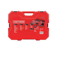 CRAFTSMAN CMMT12034 189-Piece Standard (SAE) and Metric Combination Polished Chrome Mechanics Tool Set (1/4-in; 3/8-in)