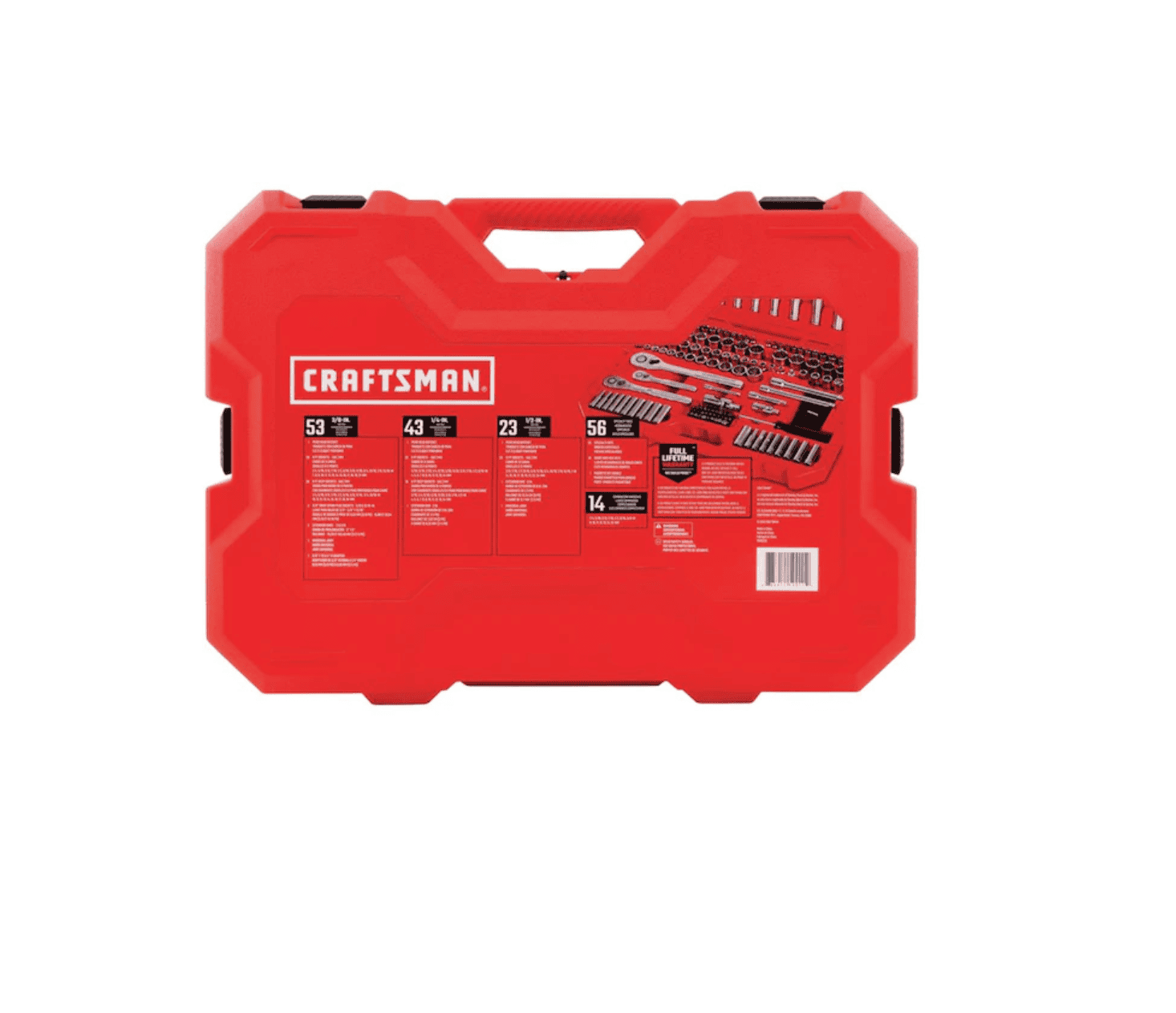 CRAFTSMAN CMMT12034 189-Piece Standard (SAE) and Metric Combination Polished Chrome Mechanics Tool Set (1/4-in; 3/8-in)