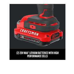 CRAFTSMAN CMCK210C2 V20 2-Tool 20-Volt Max Brushless Power Tool Combo Kit with Soft Case (2-Batteries Included and Charger Included)