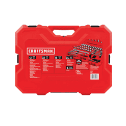 CRAFTSMAN CMMT12024 135-Piece Standard (SAE) and Metric Combination Polished Chrome Mechanics Tool Set (1/4-in; 3/8-in; 1/2-in;)