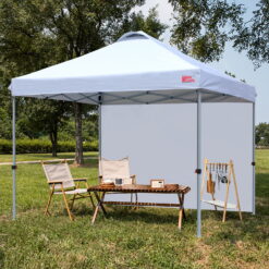 MASTERCANOPY 10' x 10' Easy Pop Up Canopy Instant Shelter with 1 Sidewall, White