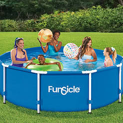 Funsicle 10ft x 30in Round Activity Above Ground Pool with SkimmerPlus Filter Pump, Age 6 & up