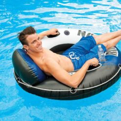 Intex River Run Inflatable Floating Tube Water Raft for Lake River Pool (4 Pack)