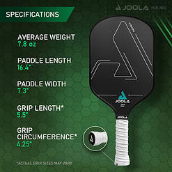 JOOLA Vision CGS 16mm Pickleball Paddle, Black, Weight 7.8 ounces