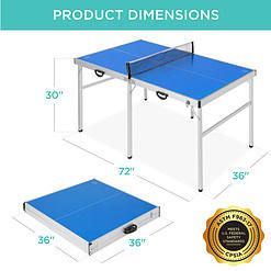 Best Choice Products 6x3ft Portable Ping Pong Table Game Set, Folding Indoor Outdoor Table Tennis w/ 2 Paddles, Balls