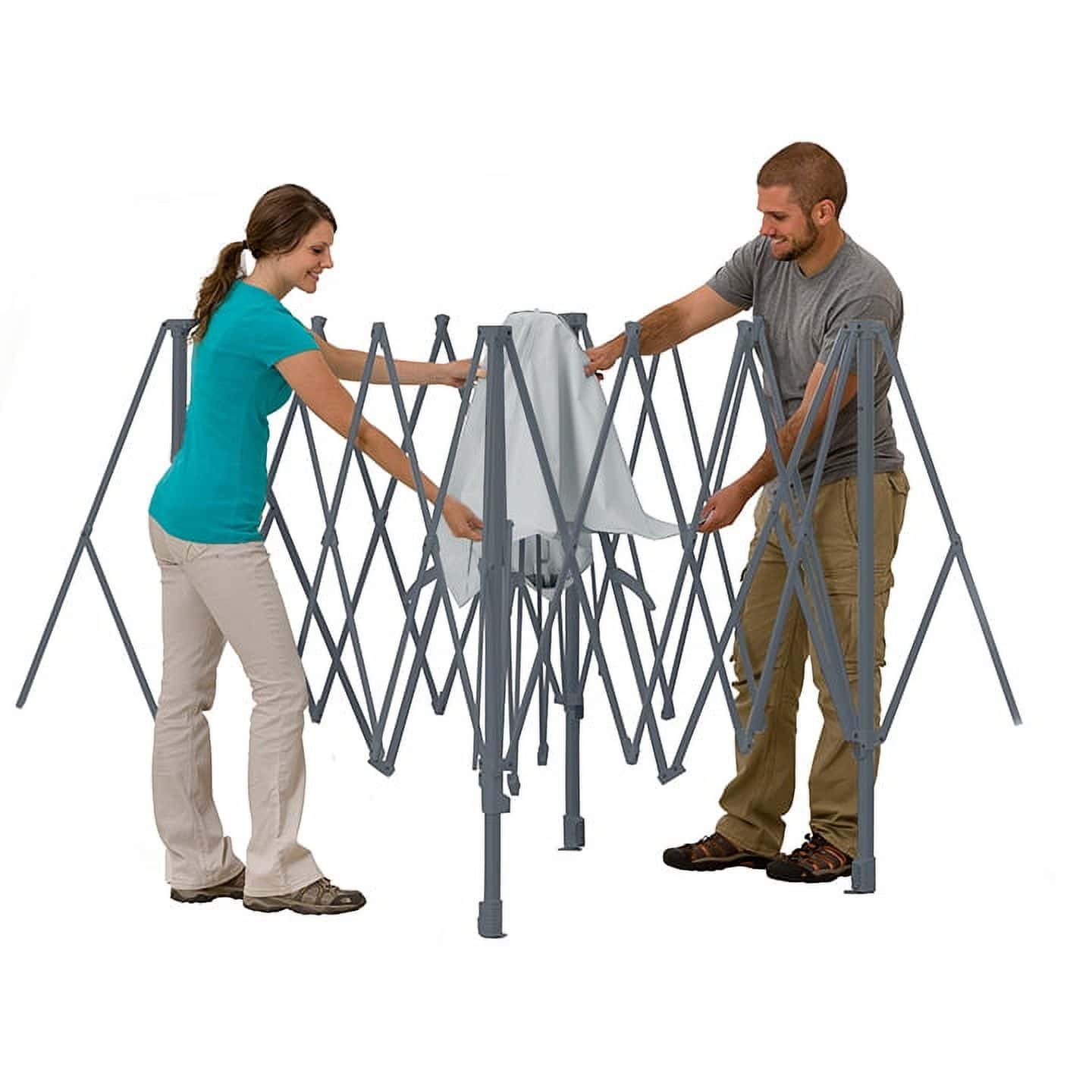 Ozark Trail 14' x 14' Instant Lighted Canopy for Camping - Blue, Gray