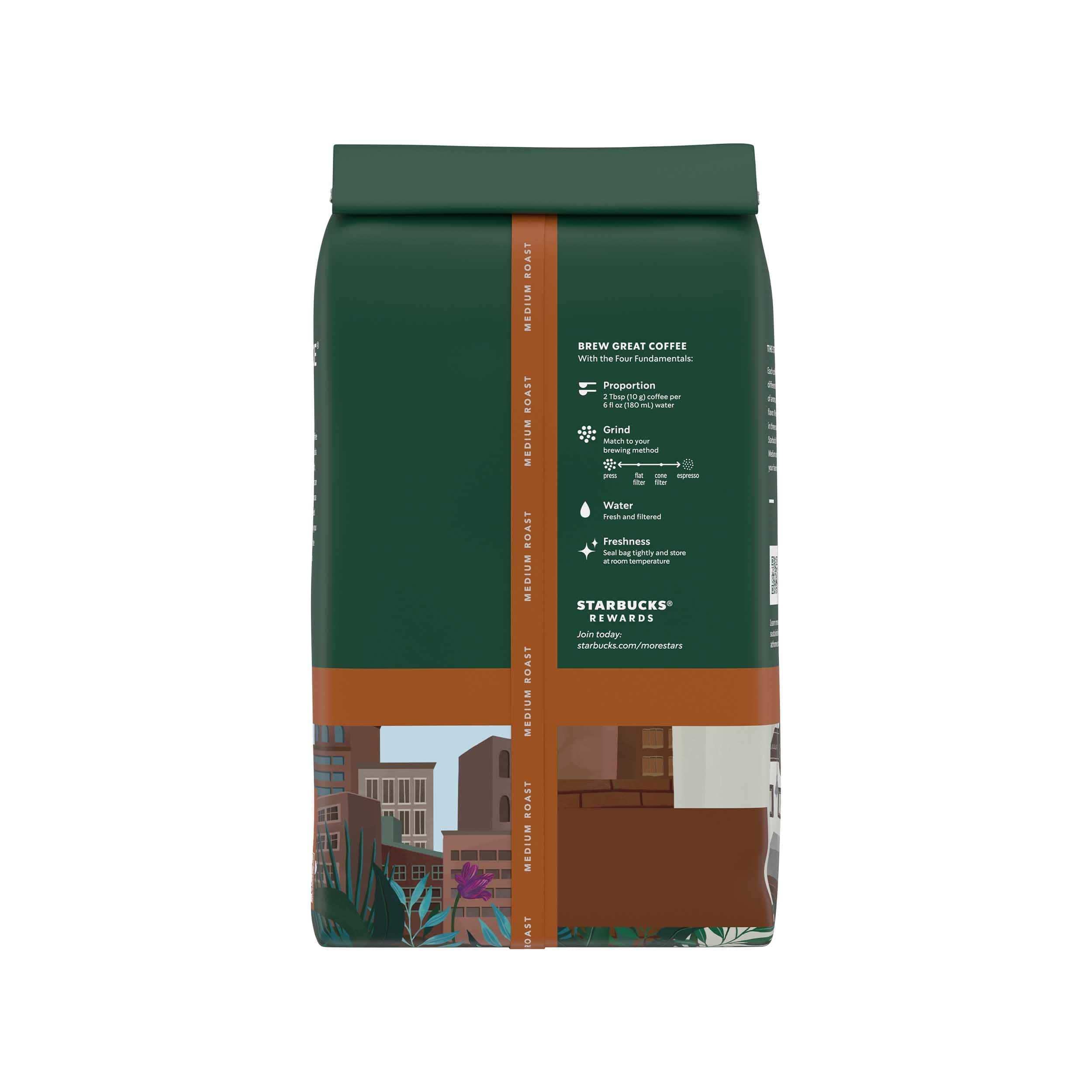 Starbucks Whole Bean Coffee, Medium Roast Coffee, Pike Place Roast, 6 bags (12 oz each)
