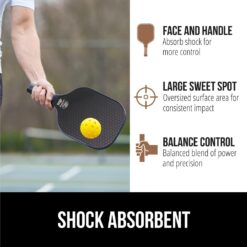 Gorilla Gear USAPA Approved Pickleball Paddle Sets, Fiberglass Shock Absorbent Racket with Ergonomic Grip
