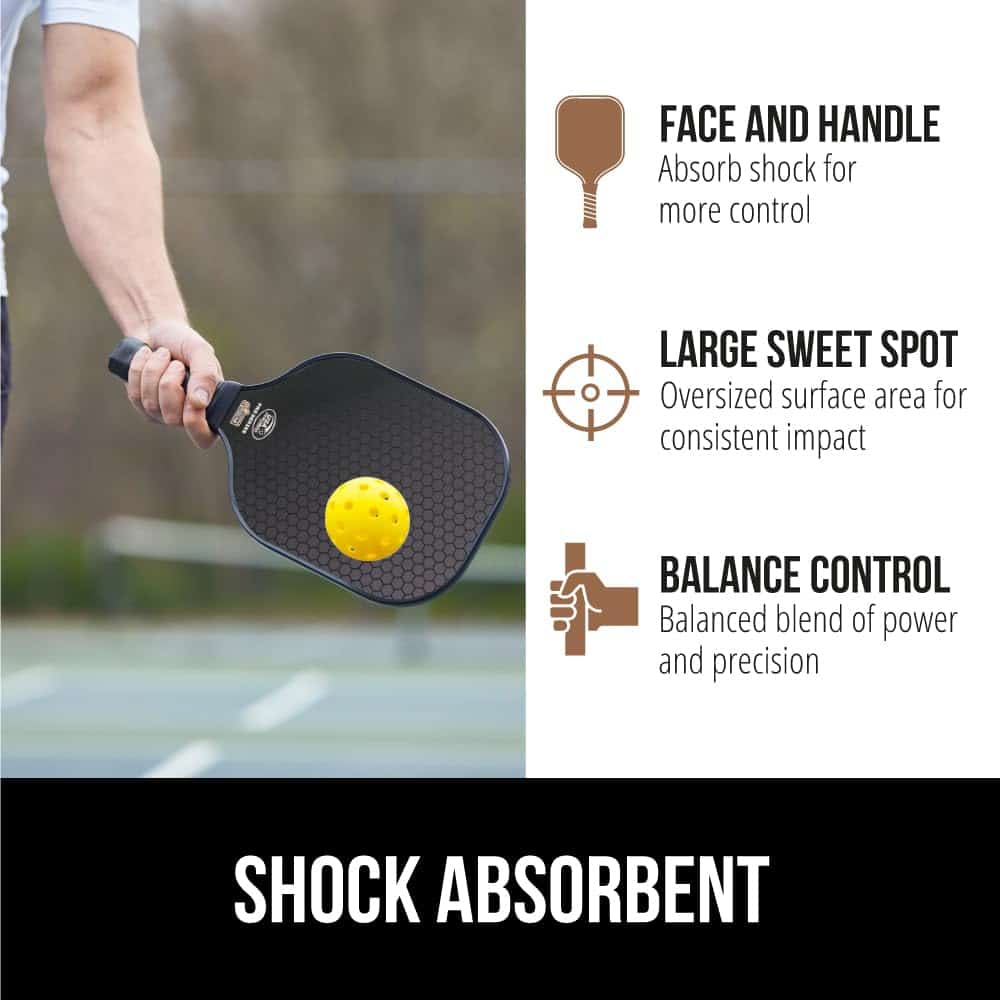 Gorilla Gear USAPA Approved Pickleball Paddle Sets, Fiberglass Shock Absorbent Racket with Ergonomic Grip