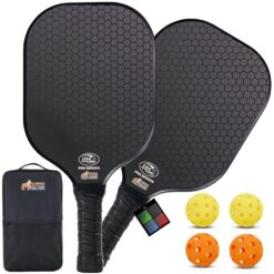 Gorilla Gear USAPA Approved Pickleball Paddle Sets, Fiberglass Shock Absorbent Racket with Ergonomic Grip