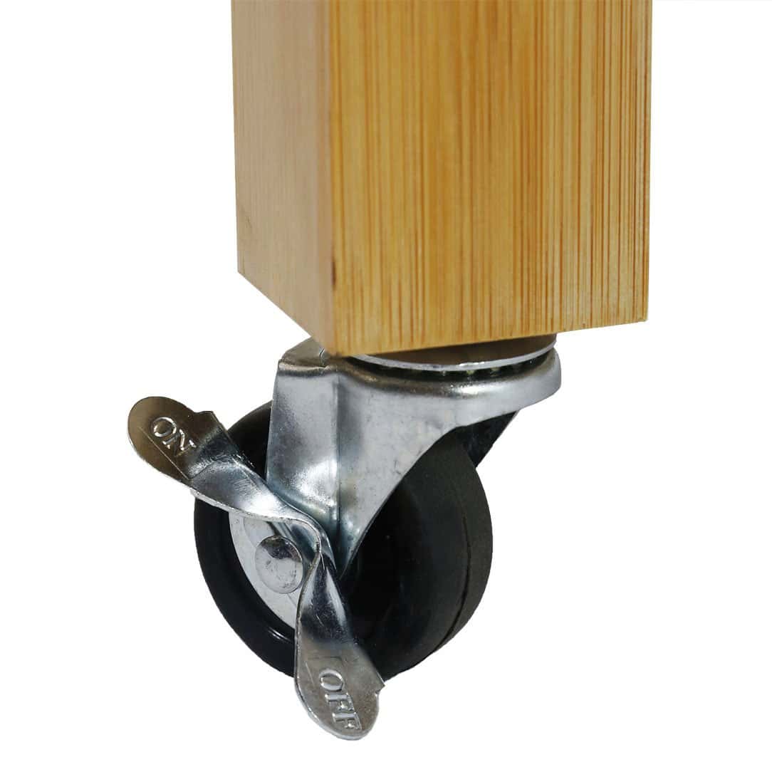 Home Aesthetics Rolling Kitchen Island Cart with Drawers Shelves, Towel Rack, Bamboo Wood