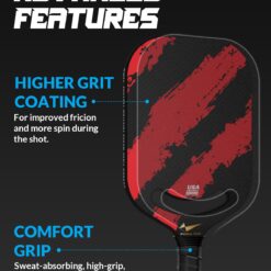 Warping Point Carbon Fiber Pickleball Paddle with Aero Throat, 16mm Polypropylene Honeycomb Core