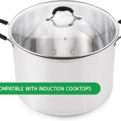 Water Bath Canner with Glass Lid, Induction Capable, 21.5Qt, Stainless Steel