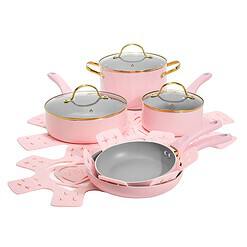 Paris Hilton Epic Nonstick Pots and Pans Set, Dishwasher Safe Cookware Set, 12-Piece, Pink