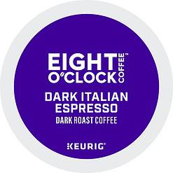 Eight O'Clock Coffee Dark Italian Espresso Roast Keurig Single-Serve K-Cup Pods, Dark Roast Coffee, 96 Count (4 Packs of 24)