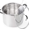 Water Bath Canner with Glass Lid, Induction Capable, 21.5Qt, Stainless Steel